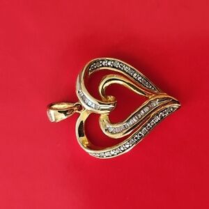 Heart Pendant 925 Sterling Silver Gold Plated